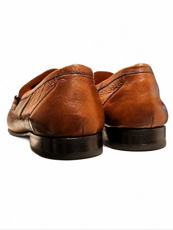 MEZLAN | Genuine Lizard Skin Horsebit Loafers Brown Handmade Spain US 8